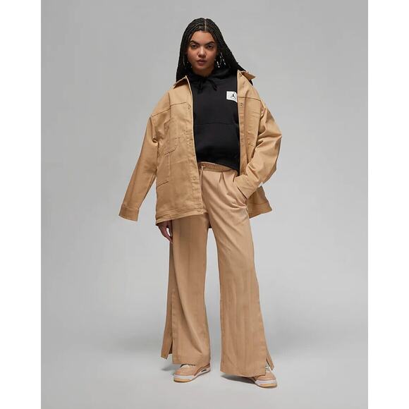 Jordan Flight Womens Oversized Trucker Jacket Size S Desert Khaki DZ1377 254 NWT - Picture 3 of 5